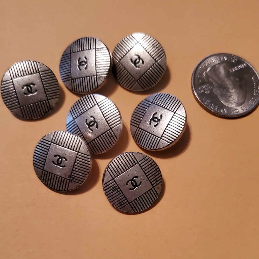 AUTHENTIC SILVER-TONED CHANEL BUTTONS